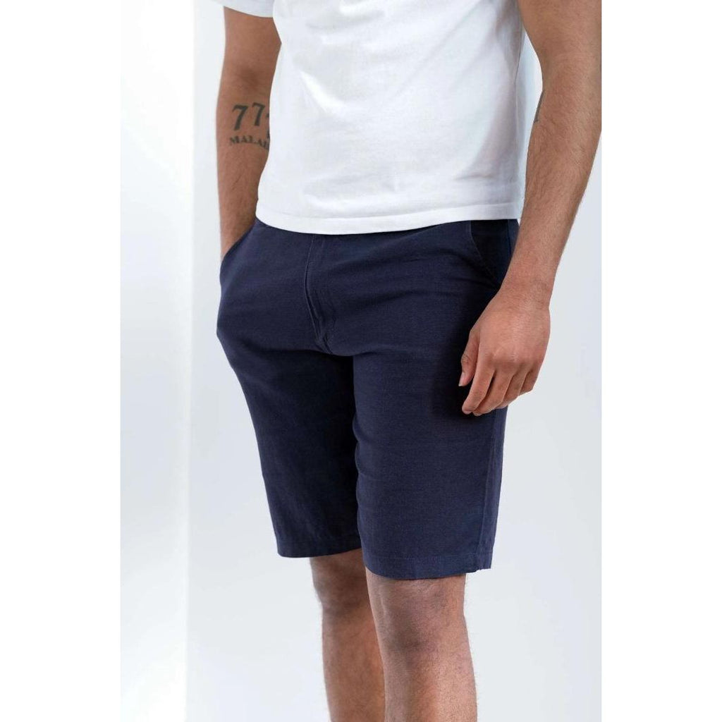 Buckley Aiden Linen Shorts - Light Navy - Beales department store