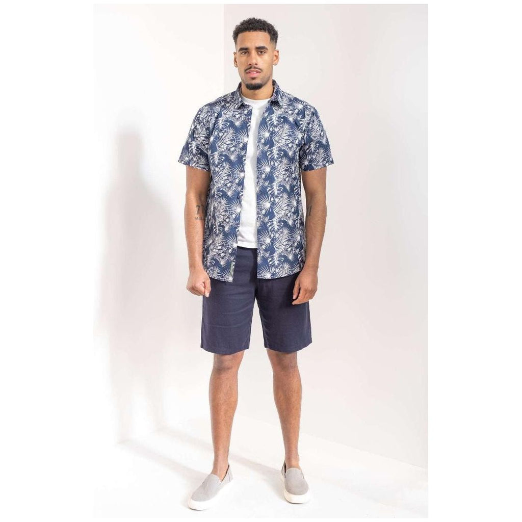 Buckley Aiden Linen Shorts - Light Navy - Beales department store