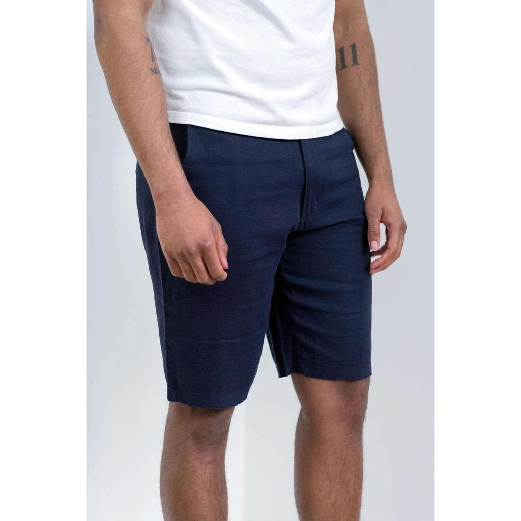 Buckley Aiden Linen Shorts - Light Navy - Beales department store