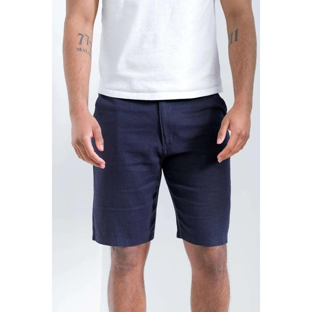 Buckley Aiden Linen Shorts - Light Navy - Beales department store