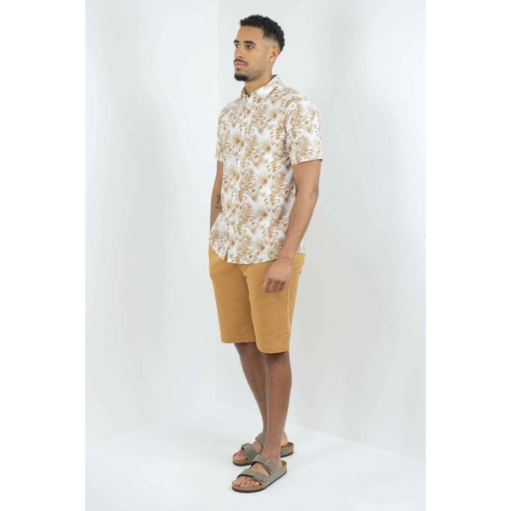 Buckley Casey Short Sleeved Floral Shirt - Off White - Beales department store