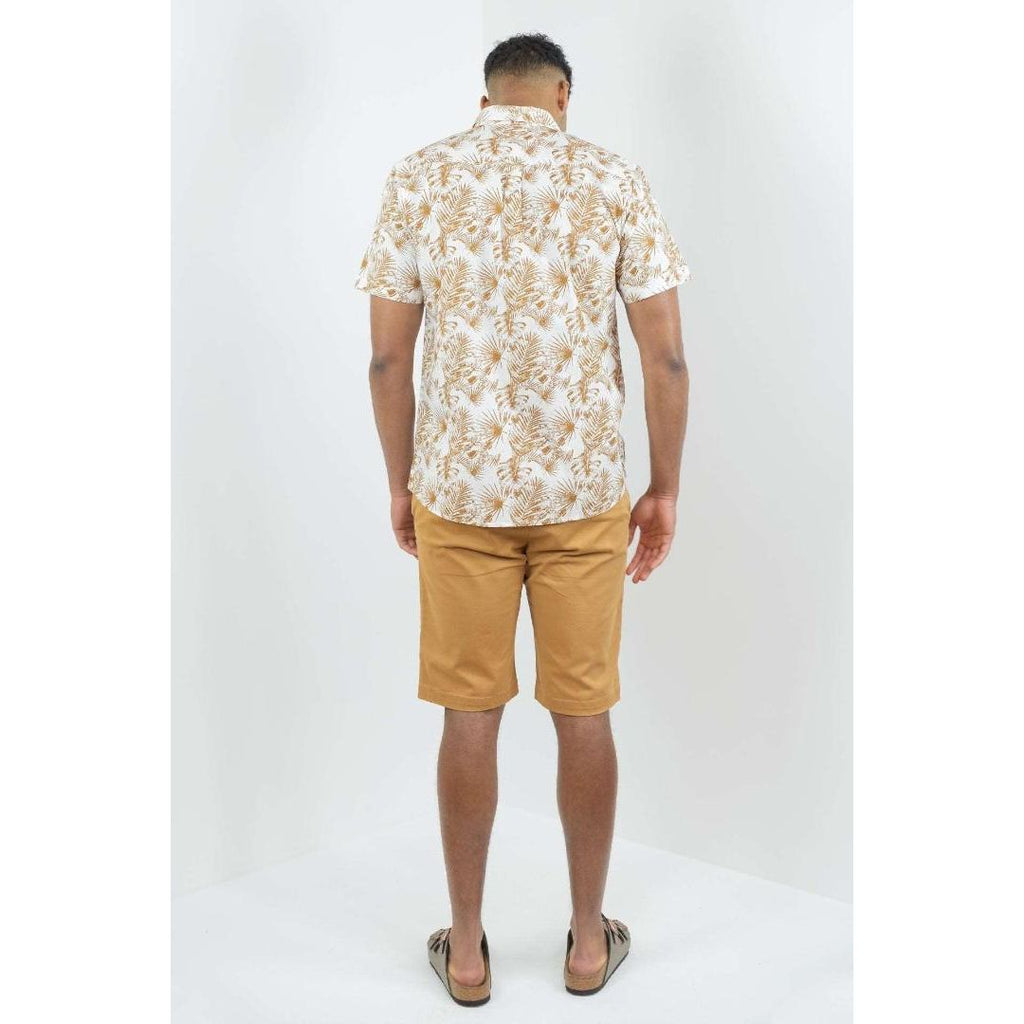 Buckley Casey Short Sleeved Floral Shirt - Off White - Beales department store