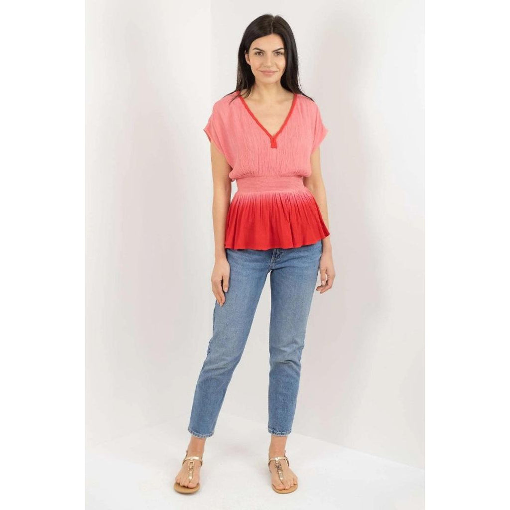 Buckley Charlie Dip Dye Crepe Top - Pink - Beales department store