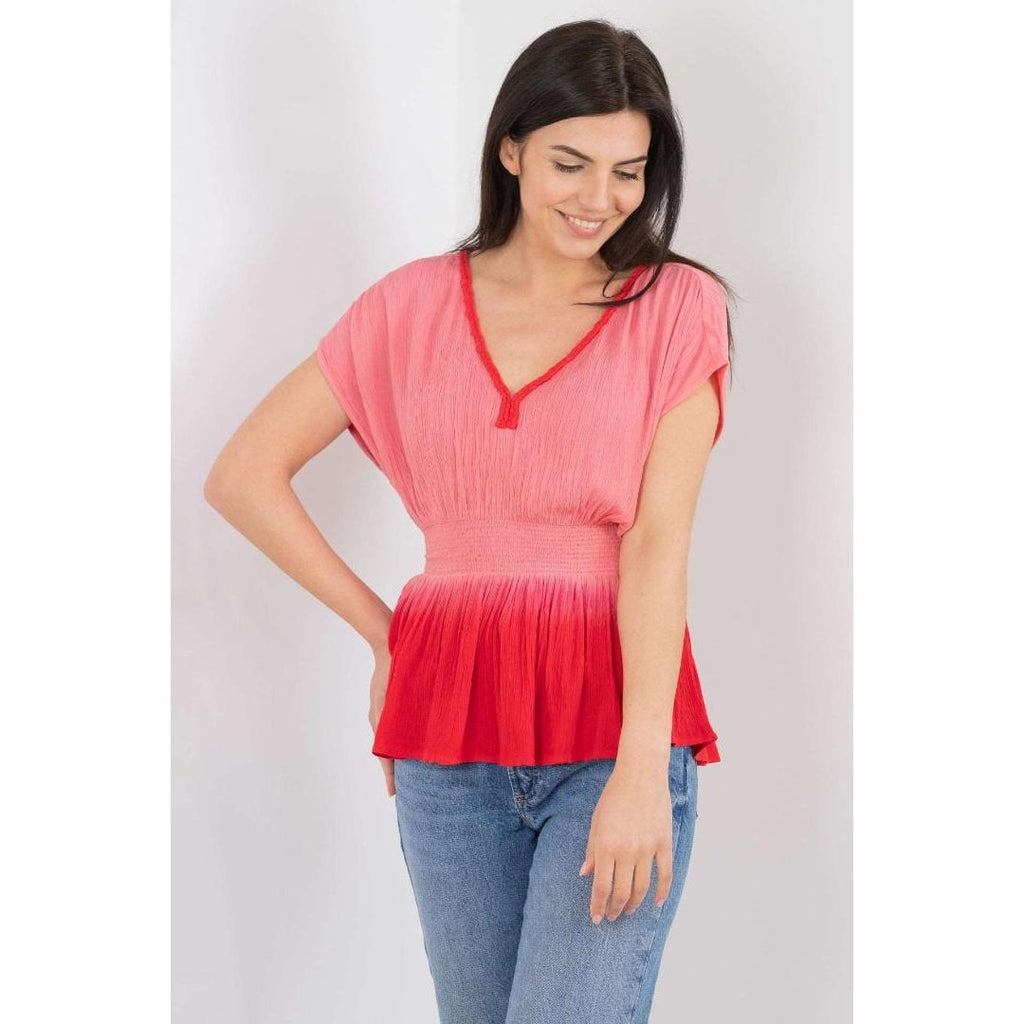 Buckley Charlie Dip Dye Crepe Top - Pink - Beales department store