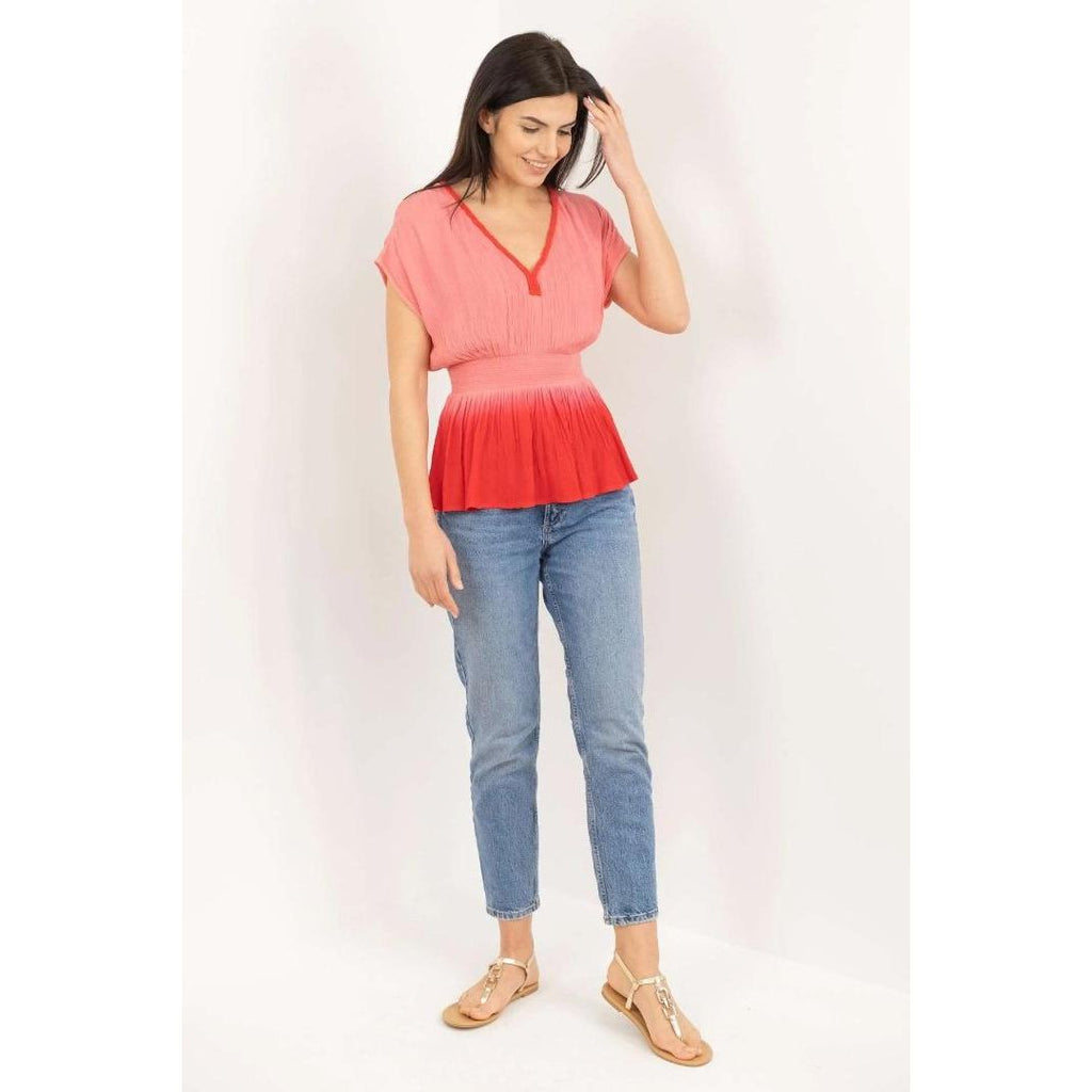 Buckley Charlie Dip Dye Crepe Top - Pink - Beales department store