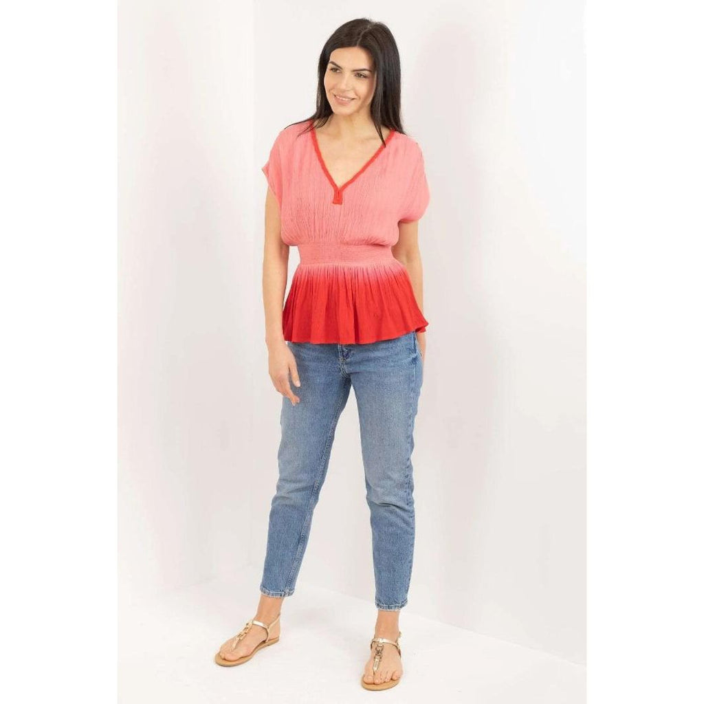 Buckley Charlie Dip Dye Crepe Top - Pink - Beales department store