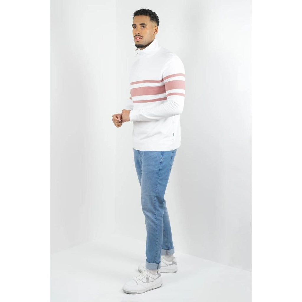 Buckley Conway 1/2 Zip Jersey Top - White - Beales department store