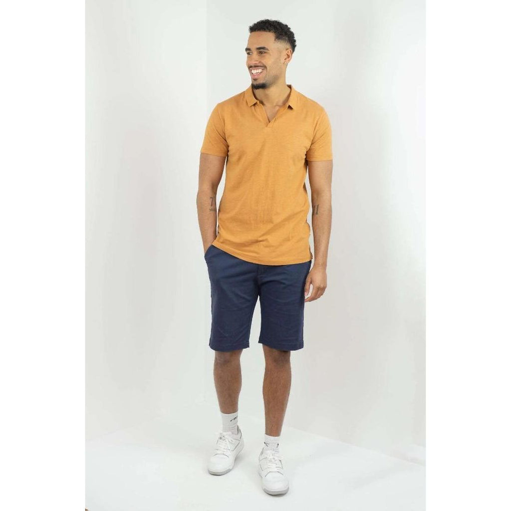 Buckley Ezra V Neck Polo - Dijon - Beales department store