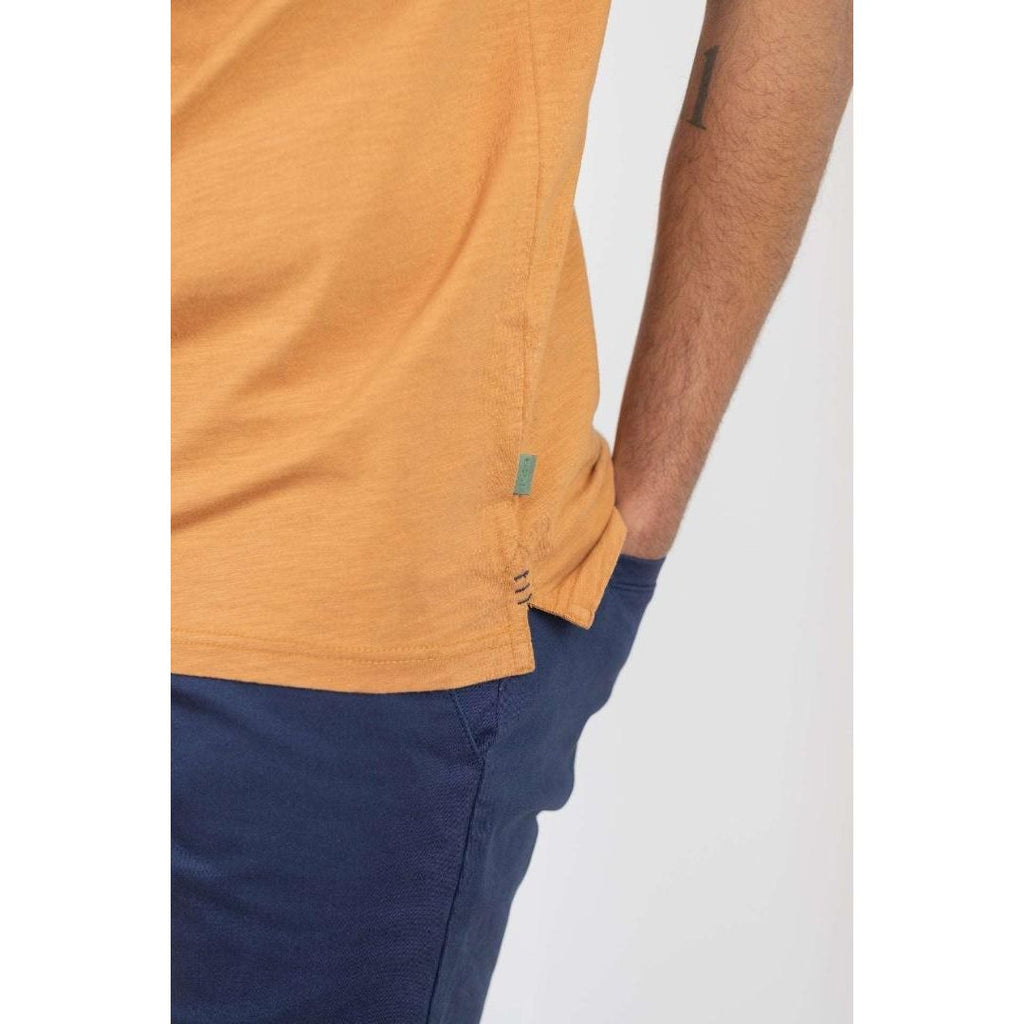 Buckley Ezra V Neck Polo - Dijon - Beales department store