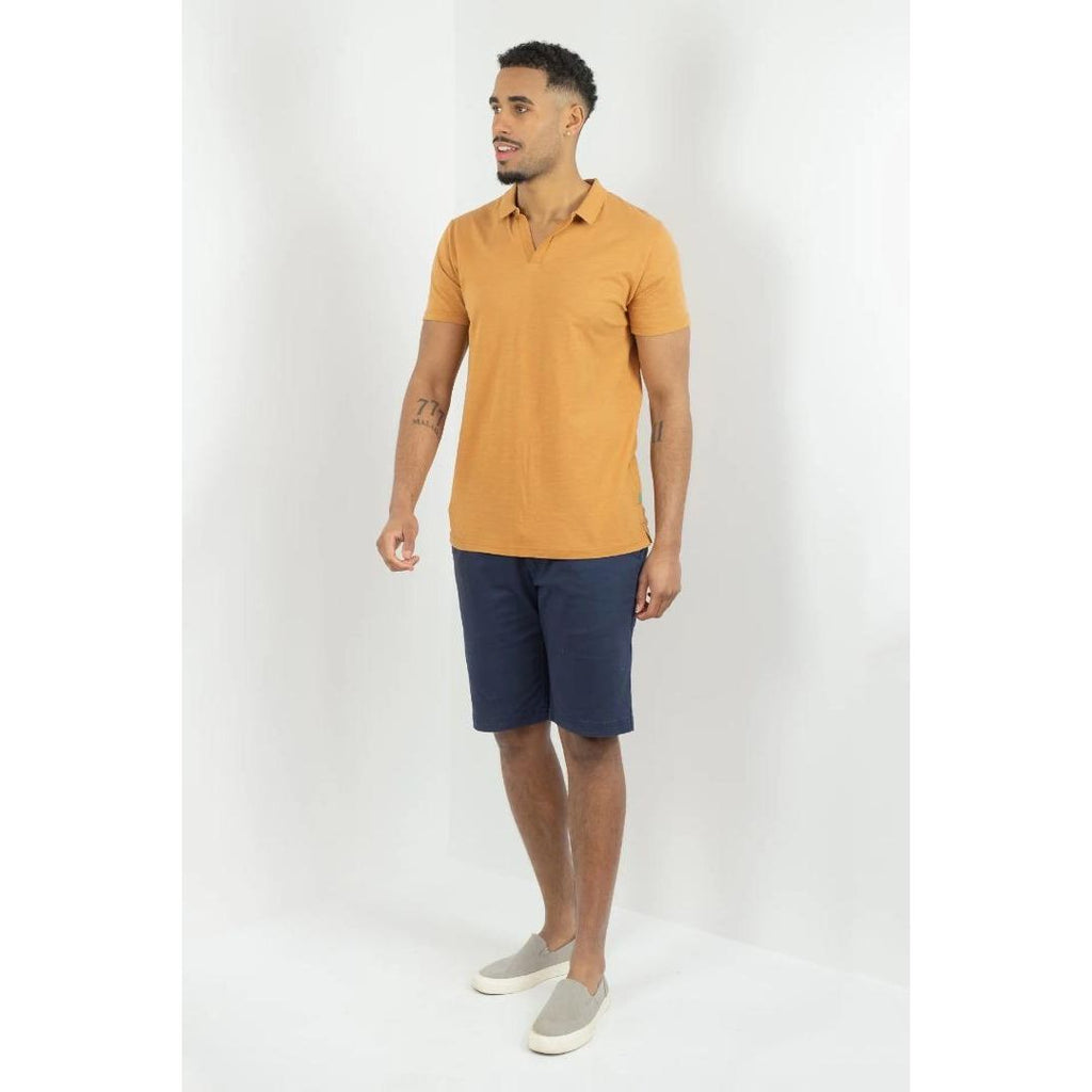 Buckley Ezra V Neck Polo - Dijon - Beales department store