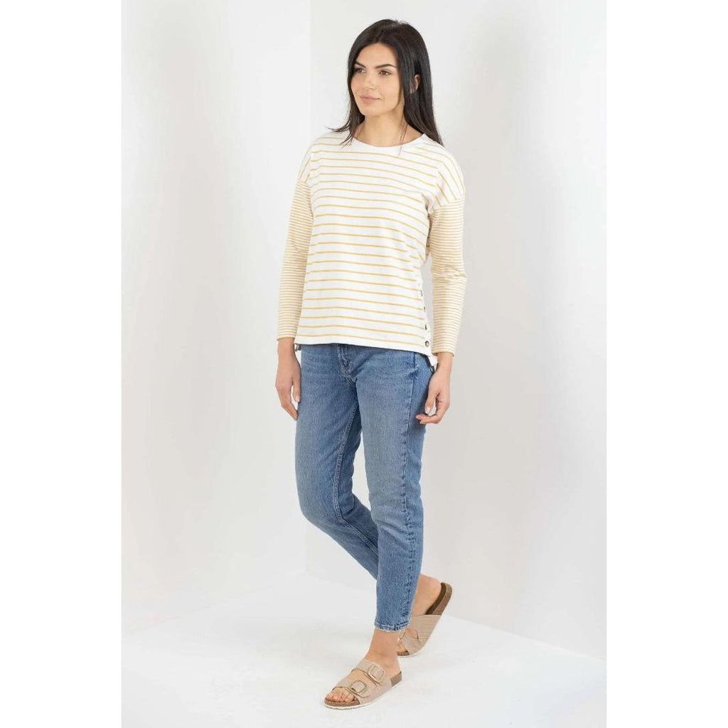 Buckley Kera Long Sleeve Stripe Top - Ochre - Beales department store