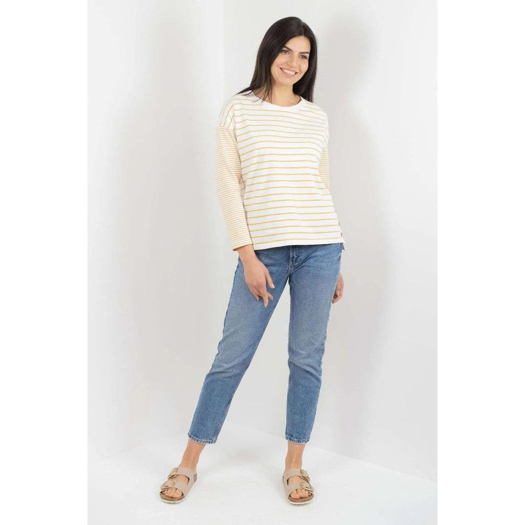 Buckley Kera Long Sleeve Stripe Top - Ochre - Beales department store