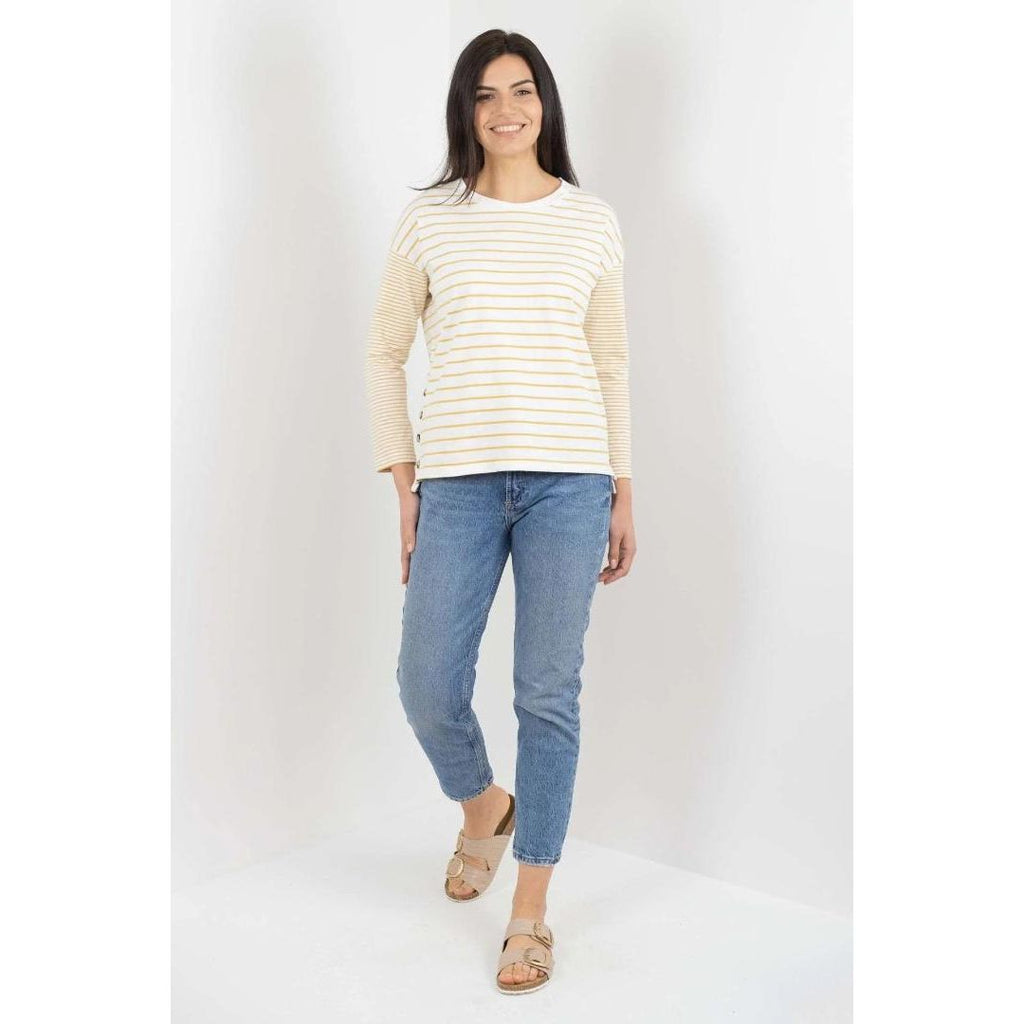 Buckley Kera Long Sleeve Stripe Top - Ochre - Beales department store