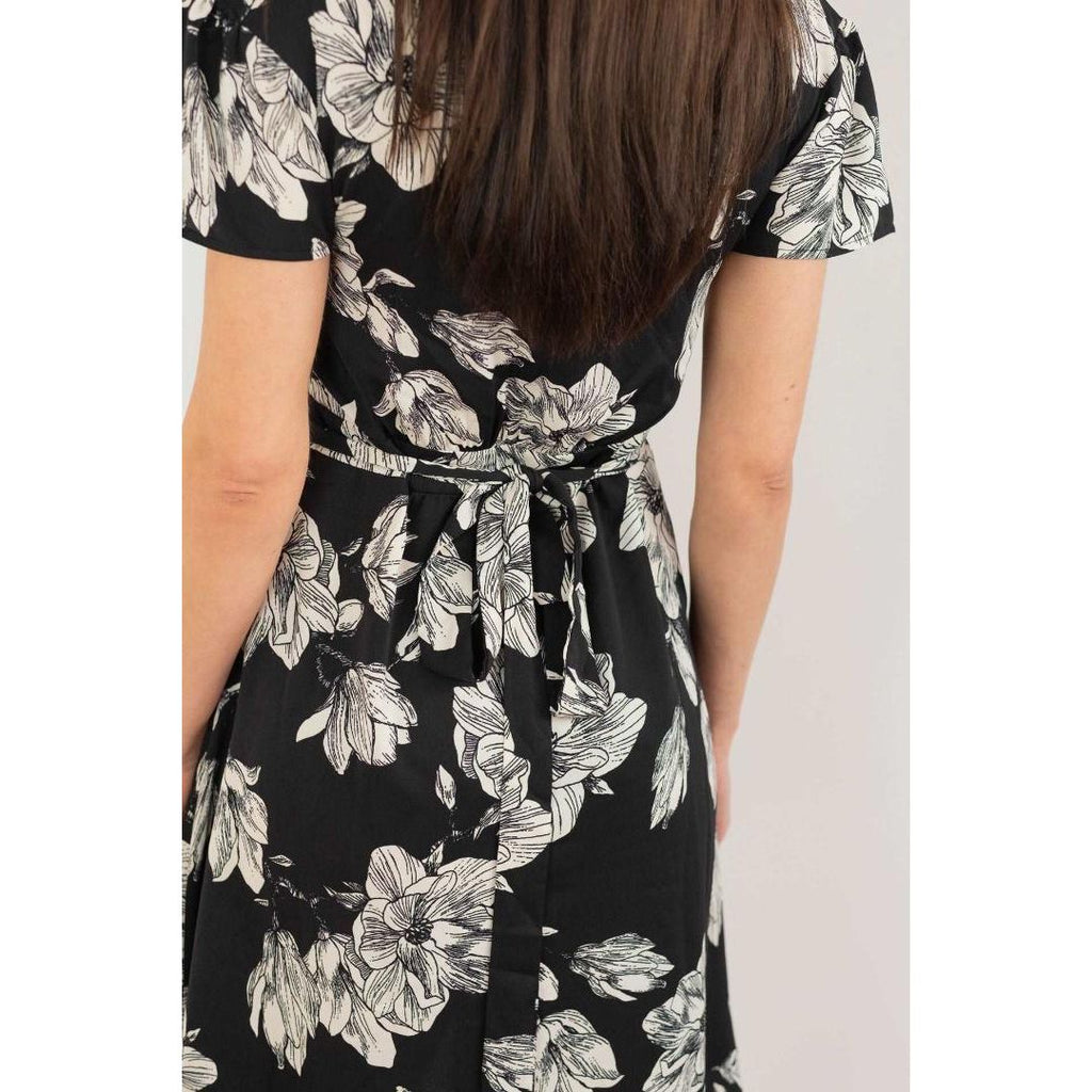 Buckley Page Short Wrap Dress - Black - Beales department store