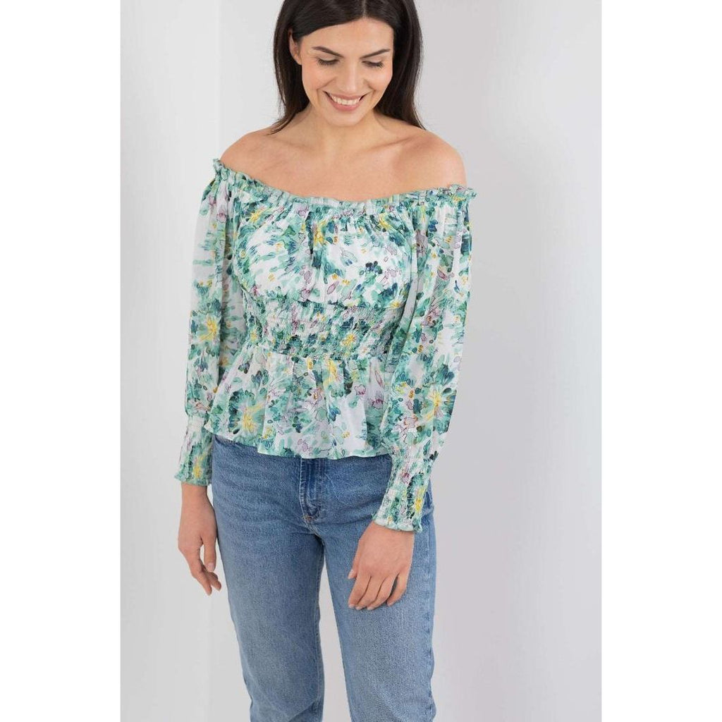 Buckley Sandie Off Shoulder Blouse - Fanfare - Beales department store