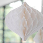 White Honeycomb Paper Hanging Decorations- 5 Inner Pack