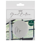 Black & White Mr Balloon with Black Balloon Tail