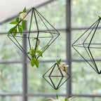 Small Black Metal Geometric Hanging Decoration- 5 Inner Pack
