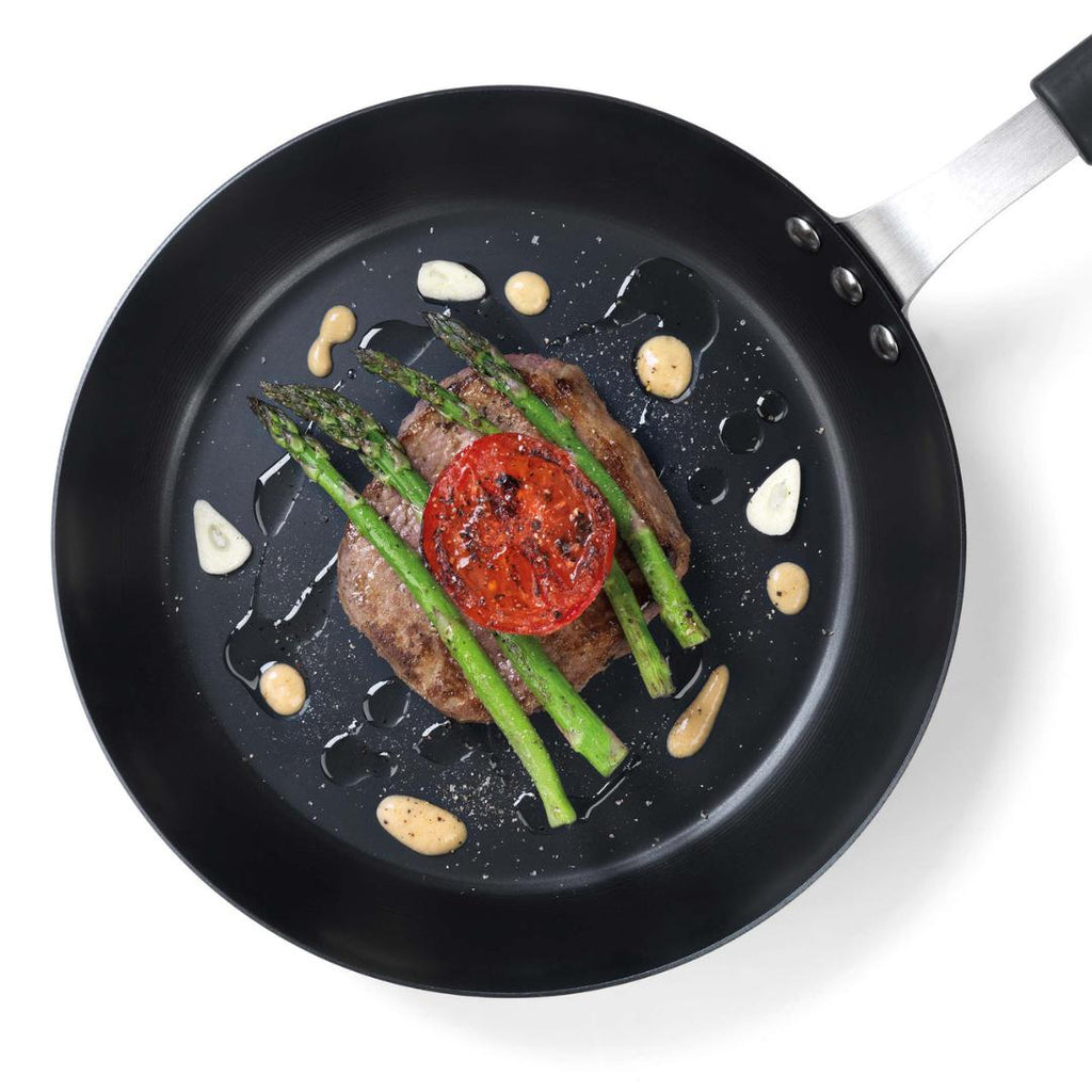 BW05456BS Salter Carbon Steel Pan for Life Frying Pan 24cm Black - Beales department store