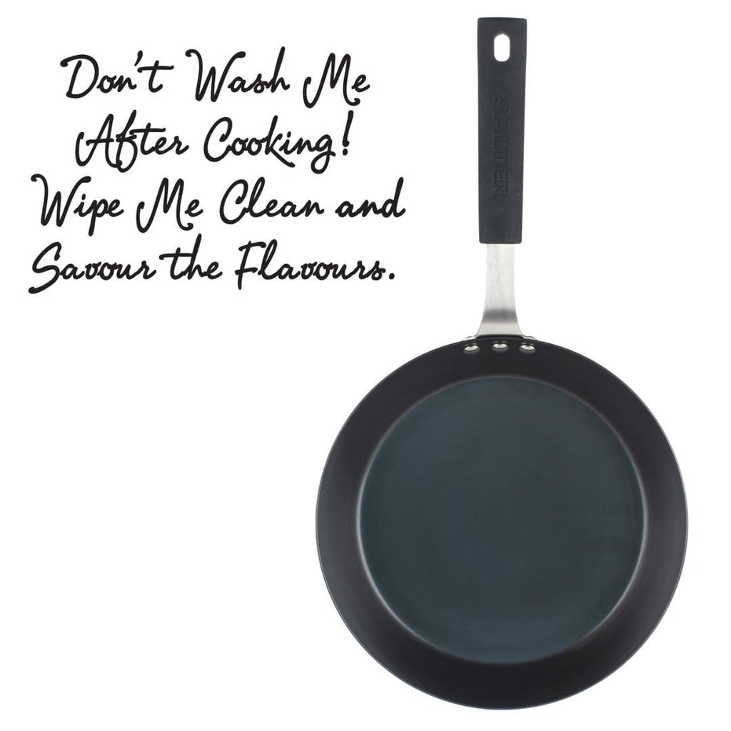 BW05456BS Salter Carbon Steel Pan for Life Frying Pan 24cm Black - Beales department store