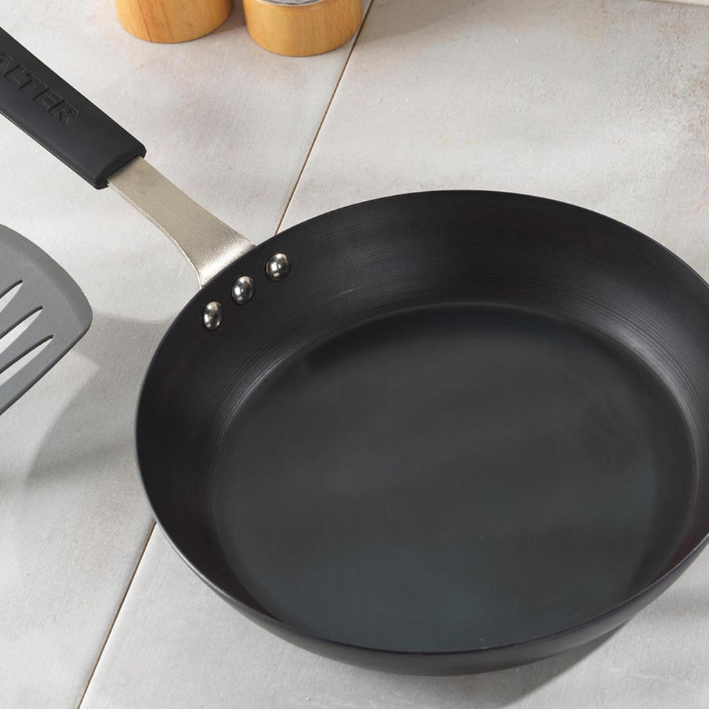 BW05456BS Salter Carbon Steel Pan for Life Frying Pan 24cm Black - Beales department store