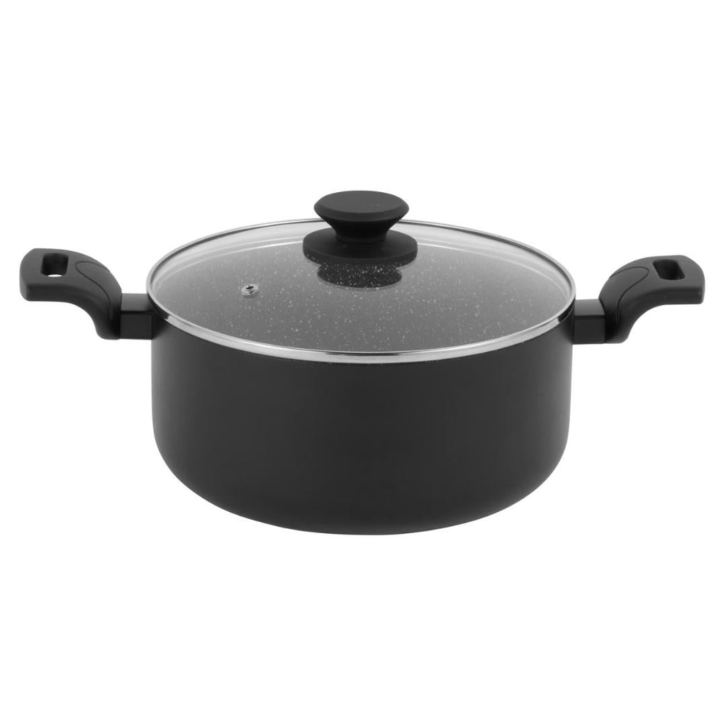 BW12920EU7 Progress Marble Ceramic 24cm Non - Stick Stockpot With Lid - Beales department store