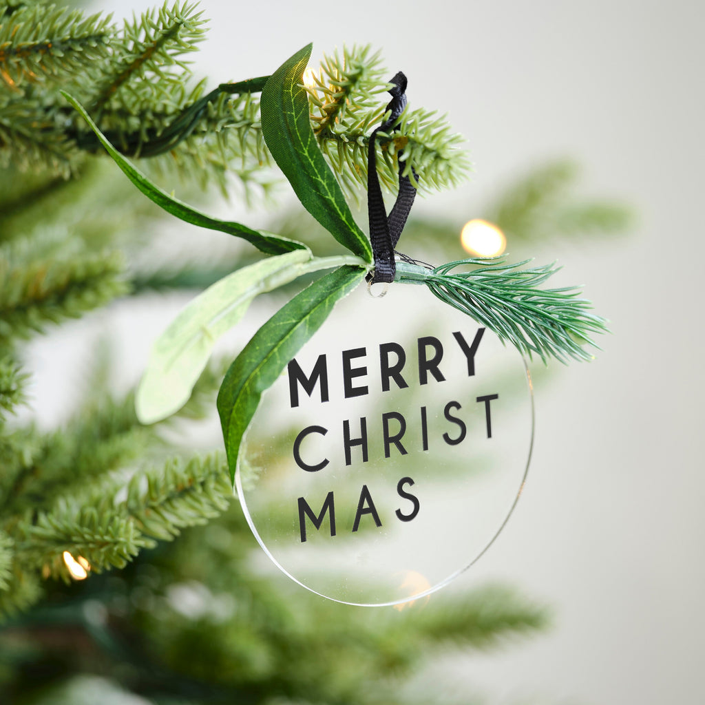 Merry Christmas Tree Decoration with Foliage