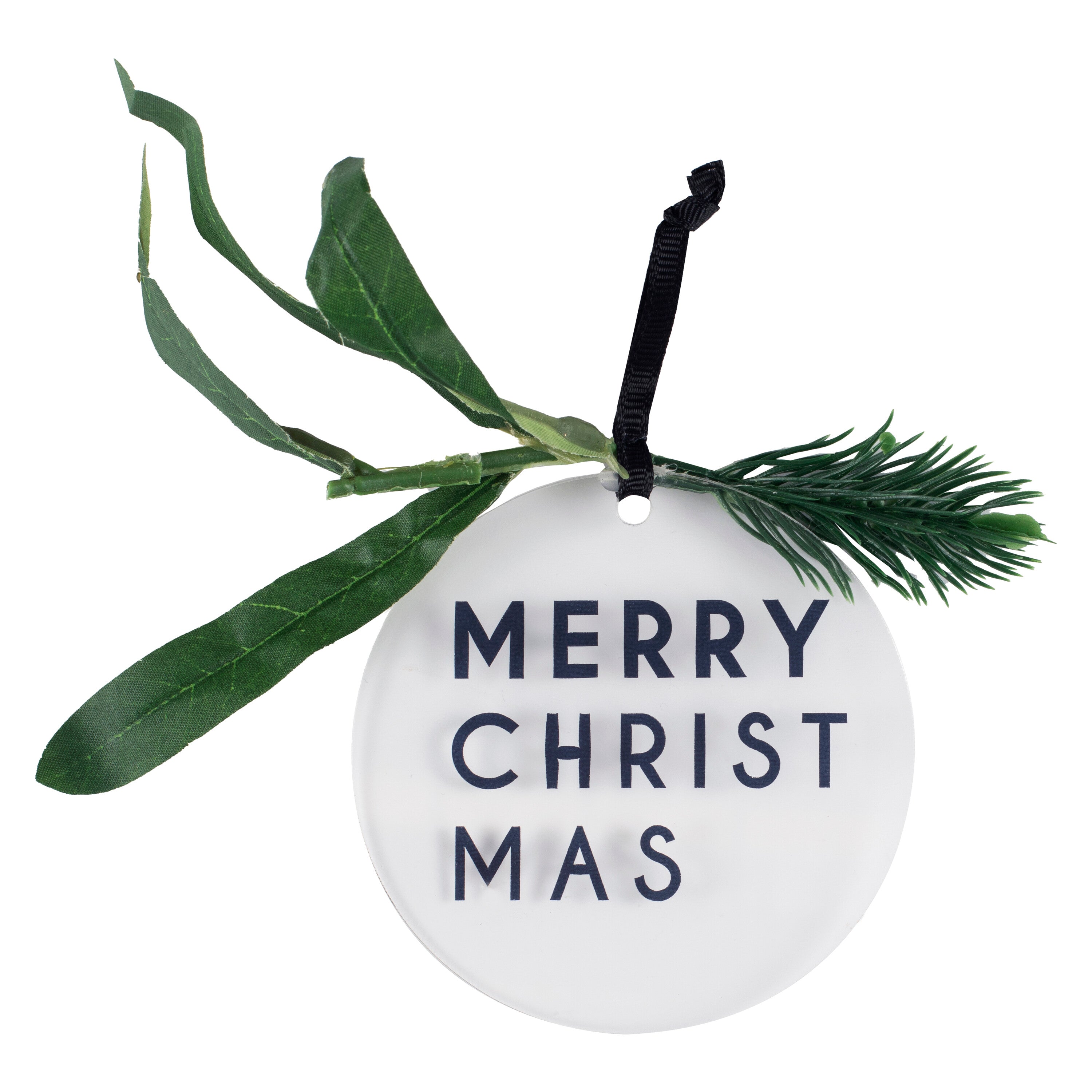 Merry Christmas Tree Decoration with Foliage- 5 Inner Pack
