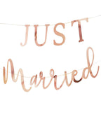 Botanical Wedding Just Married Copper Foiled Bunting - 3m