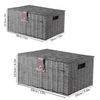 Resin Woven Storage Baskets - Set of 3 Grey | M&W