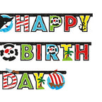 Captain Pirate 'Happy Birthday' Paper Banner - 1.8m