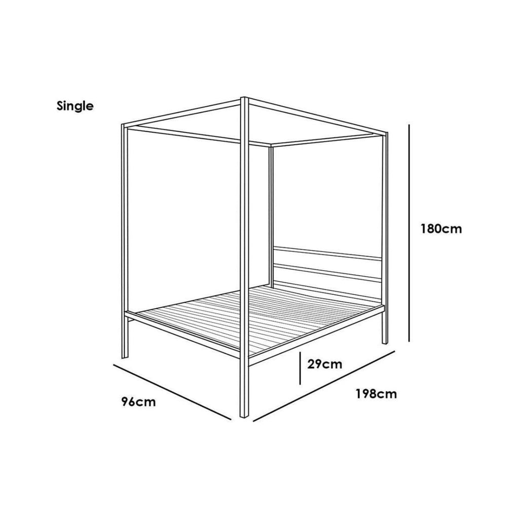 Chalfont Four Poster Black Metal Bed - Beales department store