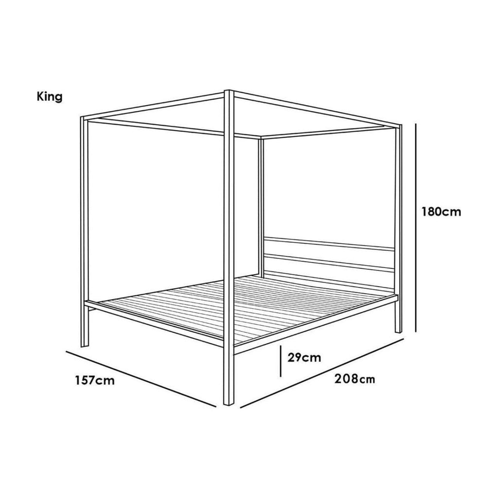 Chalfont Four Poster Black Metal Bed - Beales department store