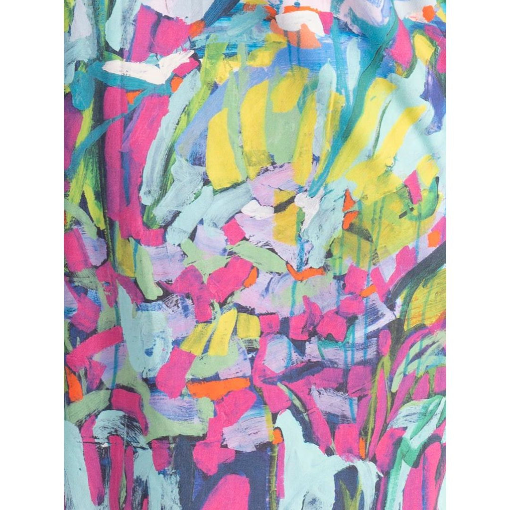 Chesca Abstract Flower Garden Dress - Blue/Multi - Beales department store