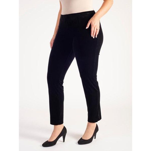 Chesca Black Stretch Velvet Trousers - Beales department store