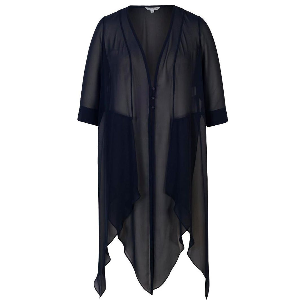 Chesca Chiffon Pixie Coat - Navy - Beales department store