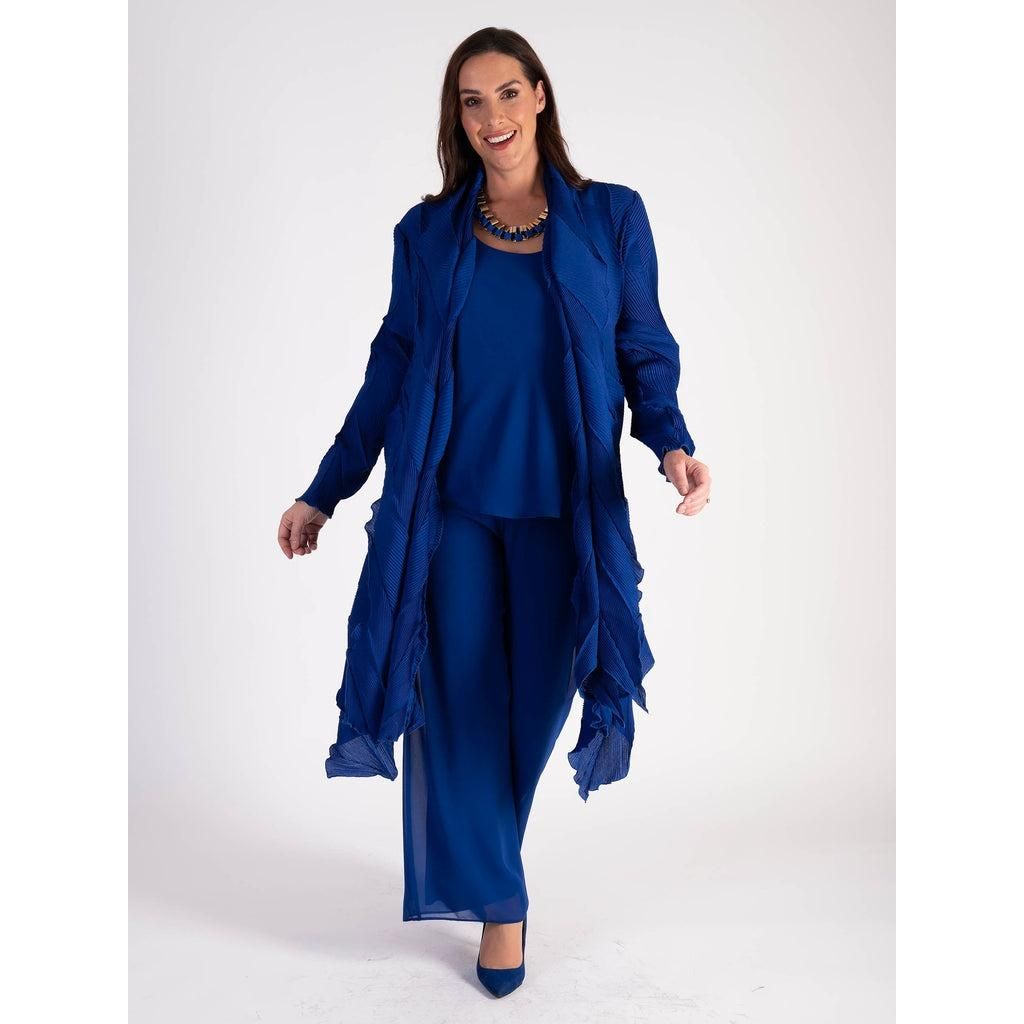 Chesca Cobalt 3 - D Pleated Long Shrug - Beales department store