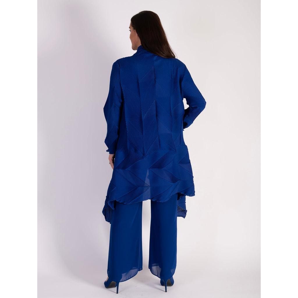 Chesca Cobalt 3 - D Pleated Long Shrug - Beales department store