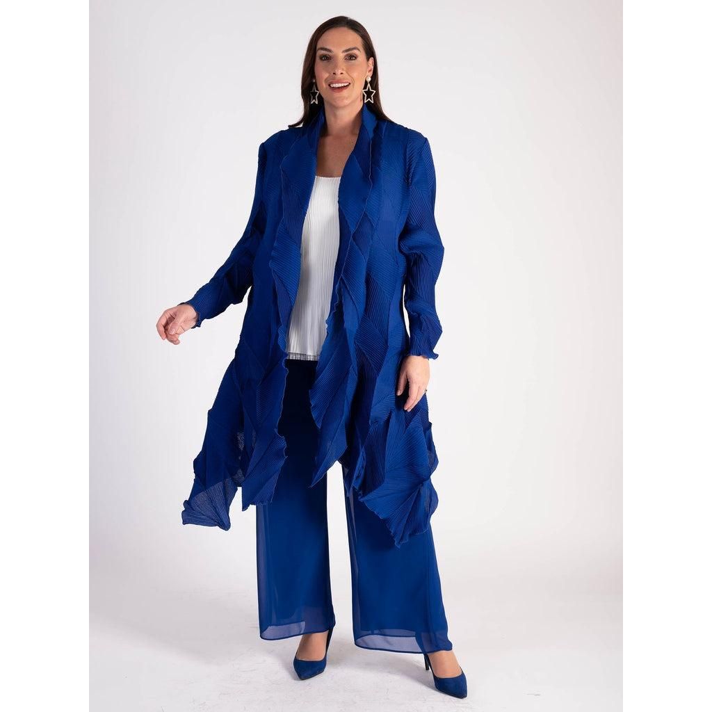 Chesca Cobalt 3 - D Pleated Long Shrug - Beales department store