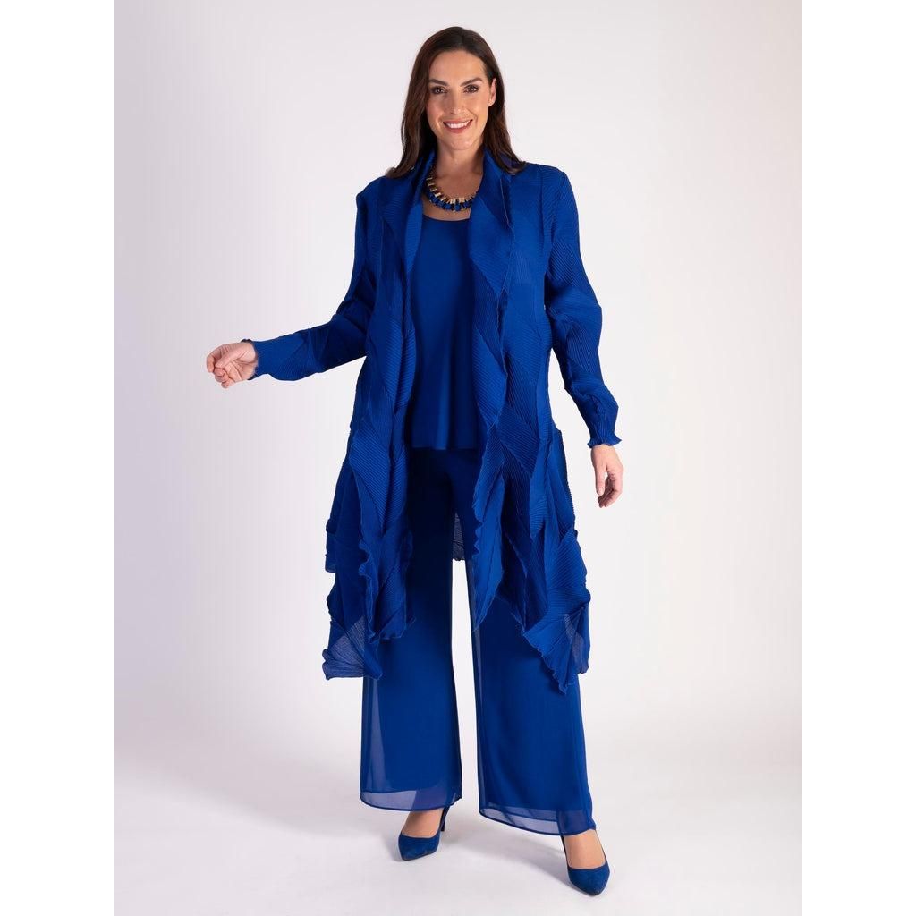 Chesca Cobalt 3 - D Pleated Long Shrug - Beales department store