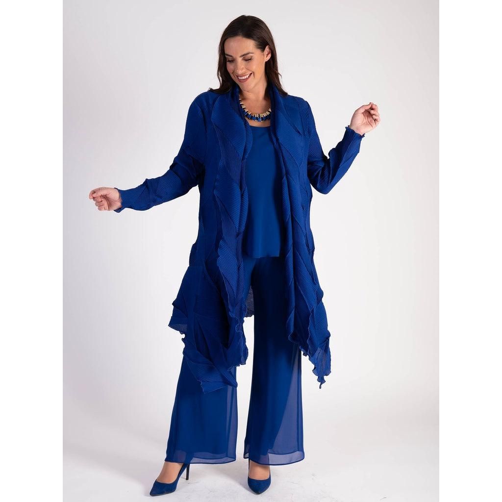 Chesca Cobalt 3 - D Pleated Long Shrug - Beales department store