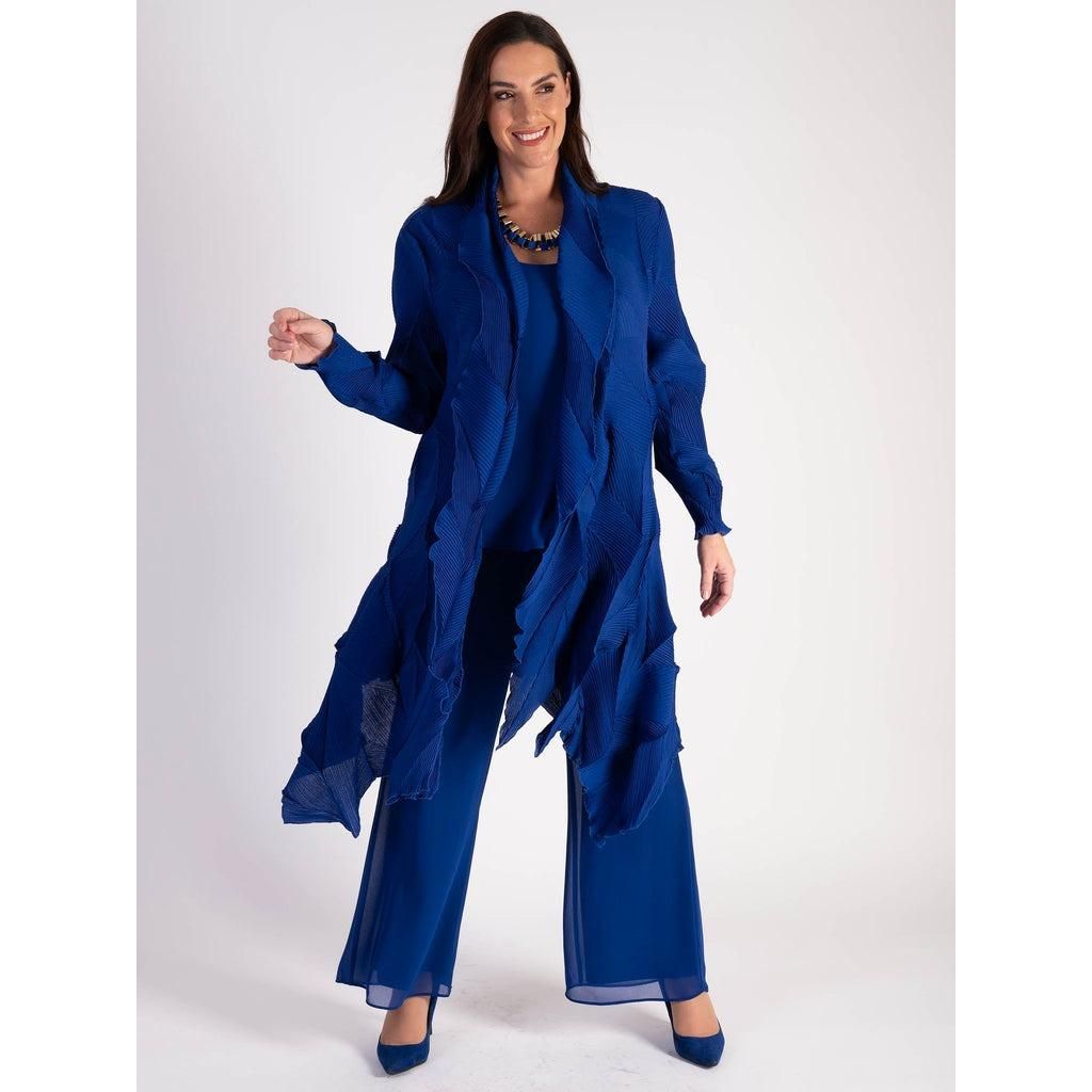 Chesca Cobalt 3 - D Pleated Long Shrug - Beales department store