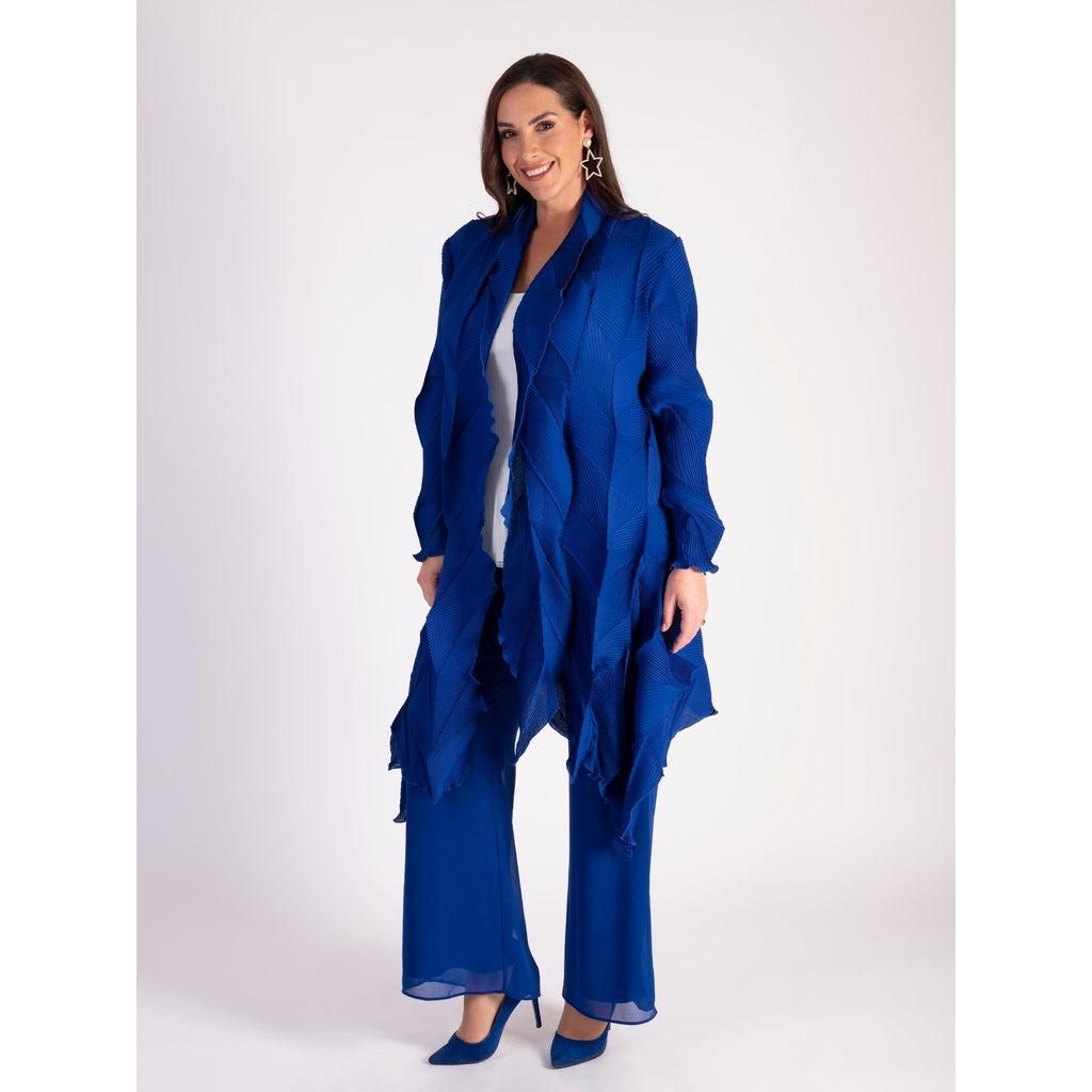 Chesca Cobalt 3 - D Pleated Long Shrug - Beales department store