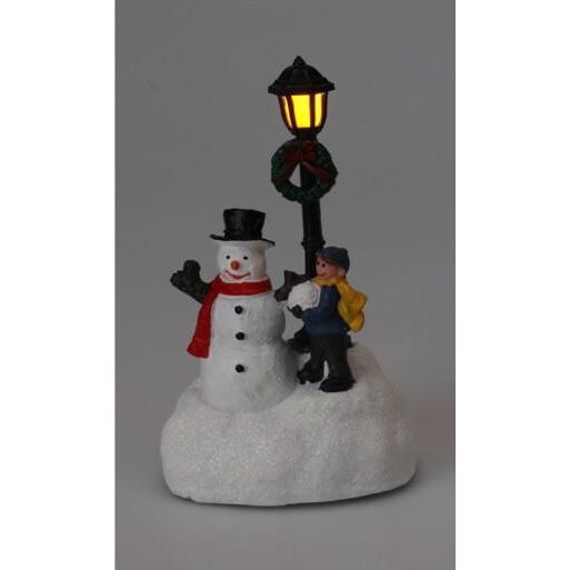 Christmas Scenery Lantern With Multi Colour LED Snowman - Beales department store