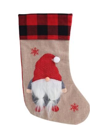 Christmas Stocking 44cm Gnome With Spot Hat - Beales department store