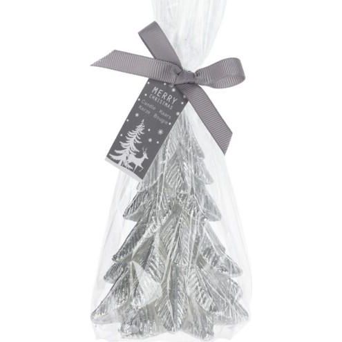 Christmas Tree Candle 12cm Silver - Beales department store