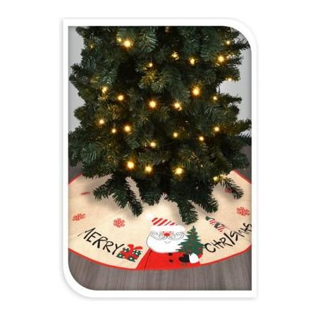 Christmas Tree Skirt Diameter 100cm Red With Santa - Beales department store