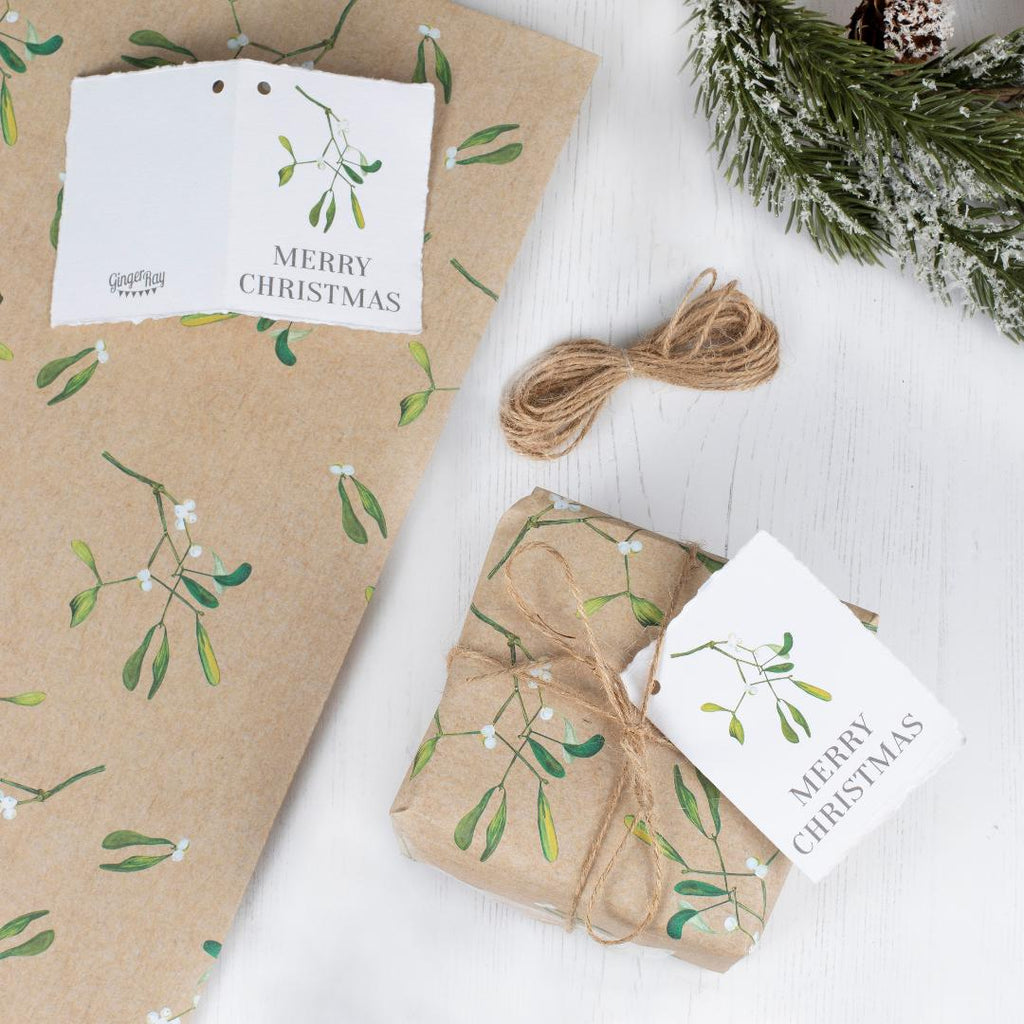 Christmas Wrapping Paper With Twine and Tag - Beales department store