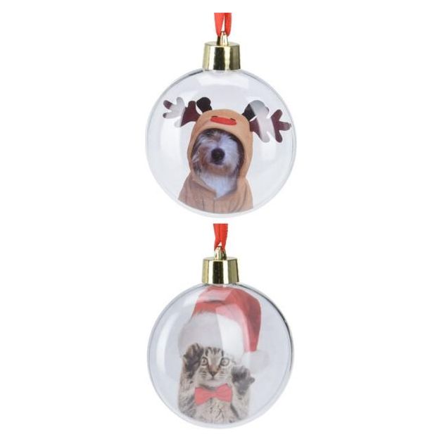 Clear Christmas Bauble For Pictures Round - Beales department store