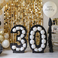 Black 30th Balloon Mosaic Frame Decoration